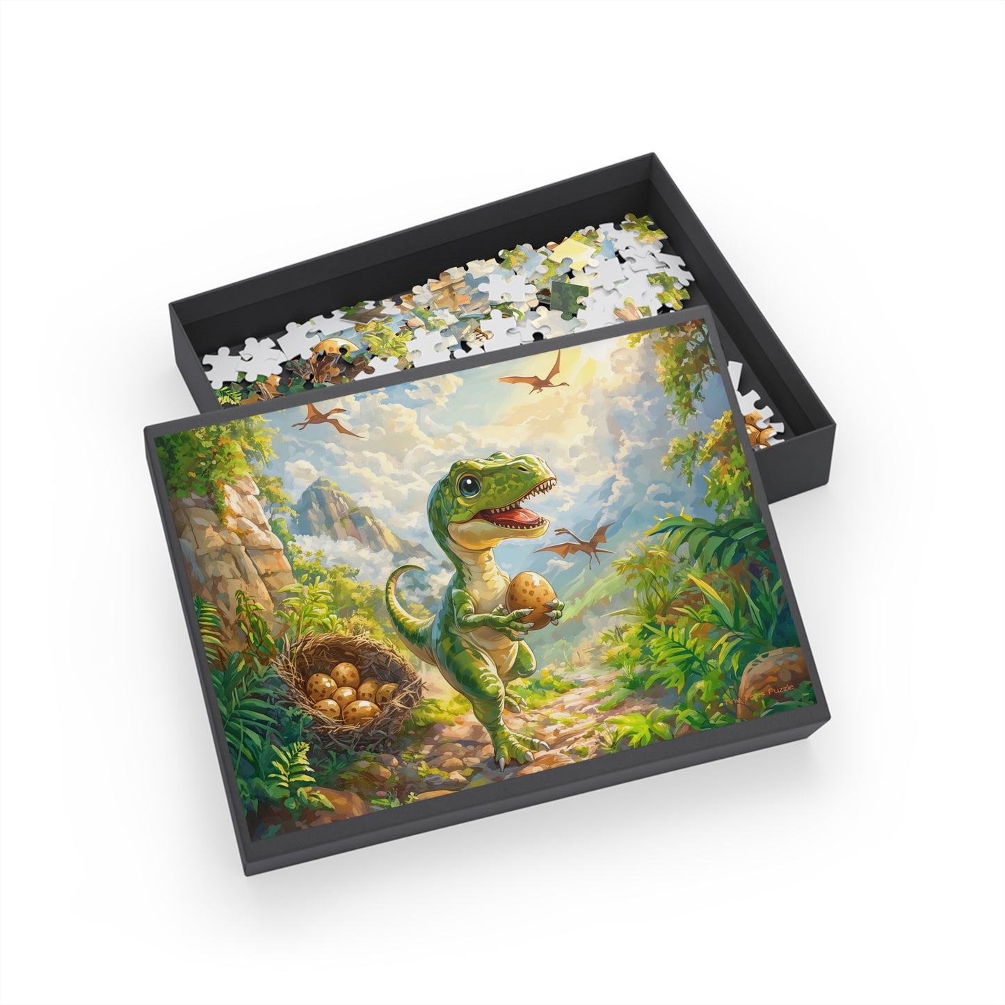 T-Rex Egg Hunt Puzzle (96, 252, 500, 1000-Piece)