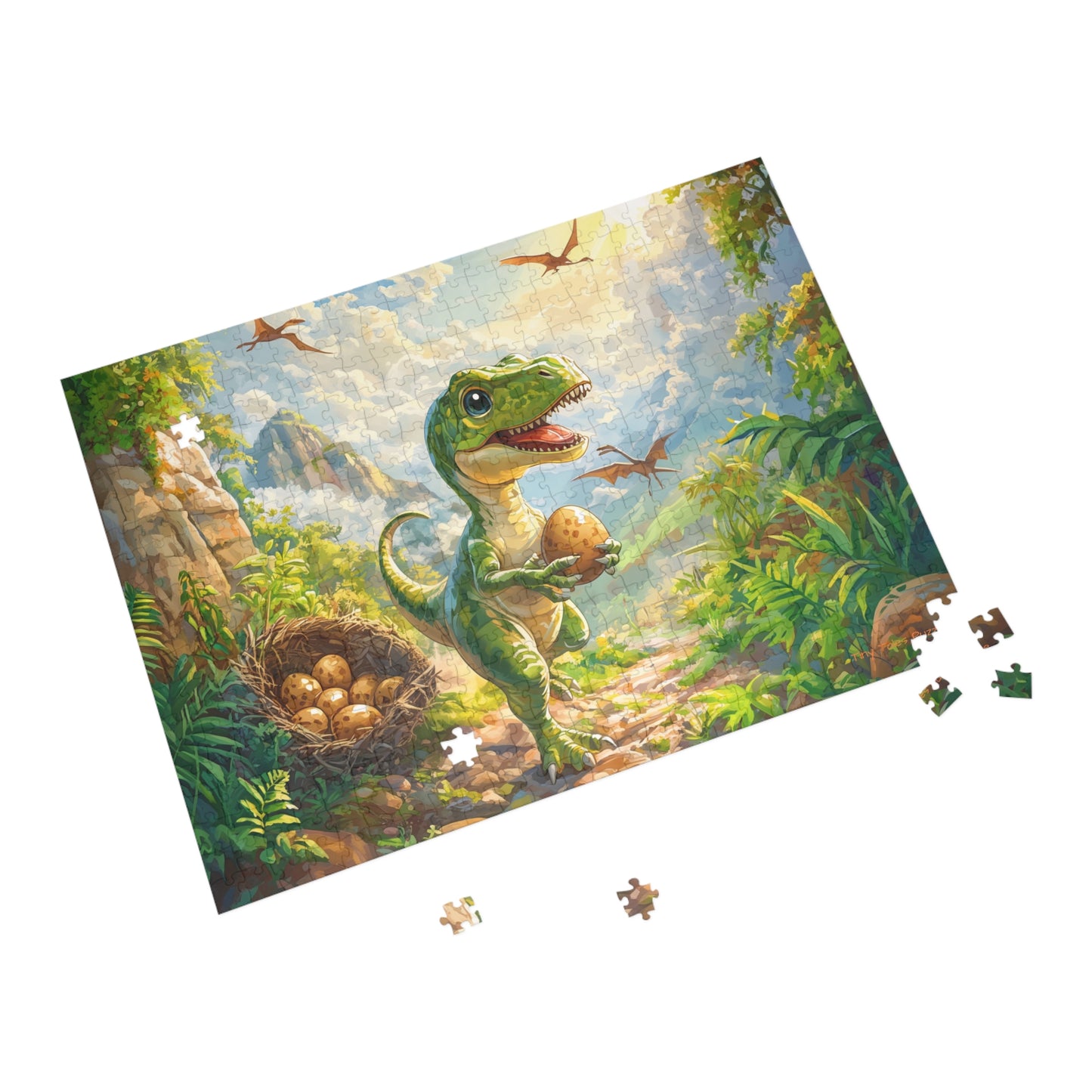 T-Rex Egg Hunt Puzzle (96, 252, 500, 1000-Piece)