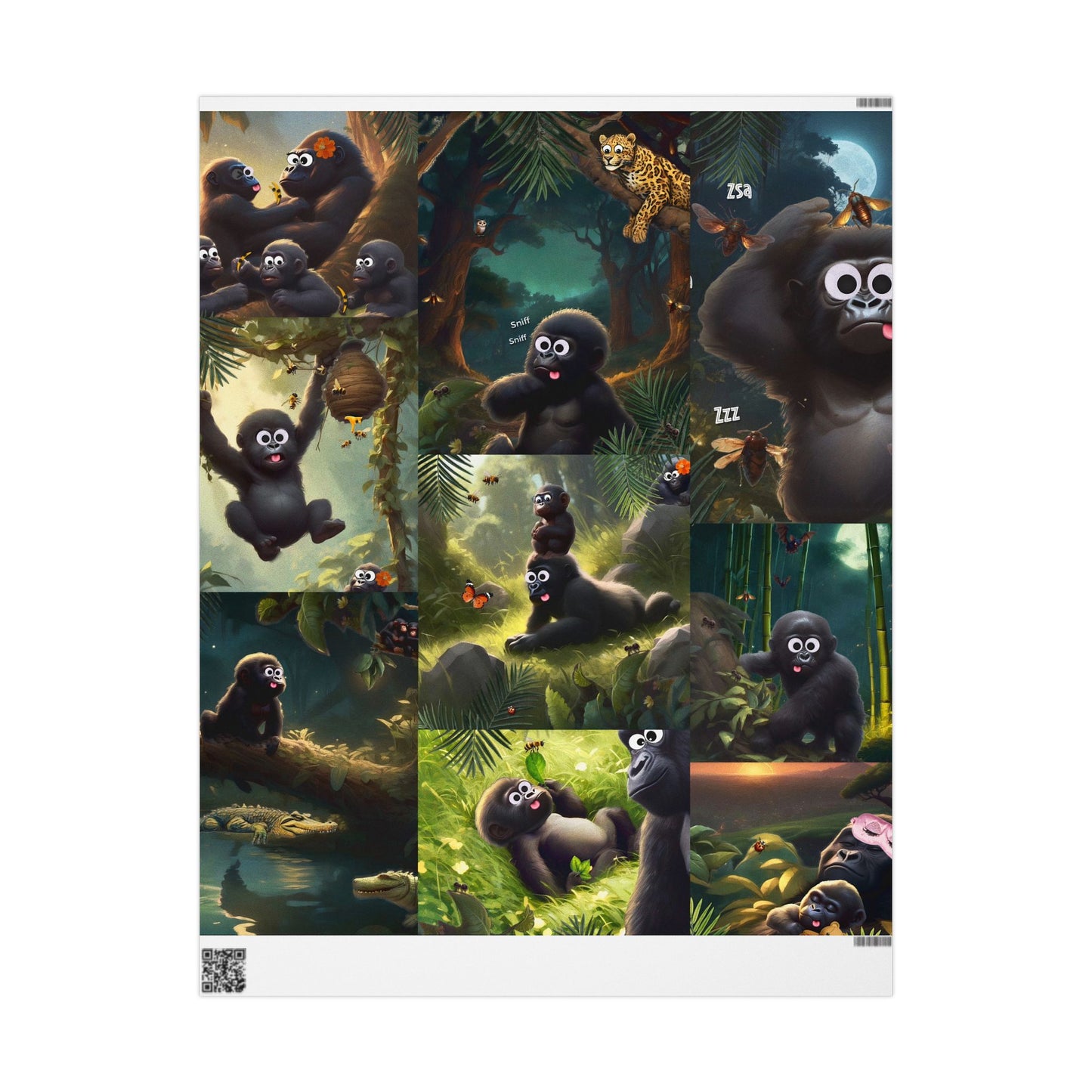 Georgie's Night Adventure Wrapping Paper - Gorilla Themed