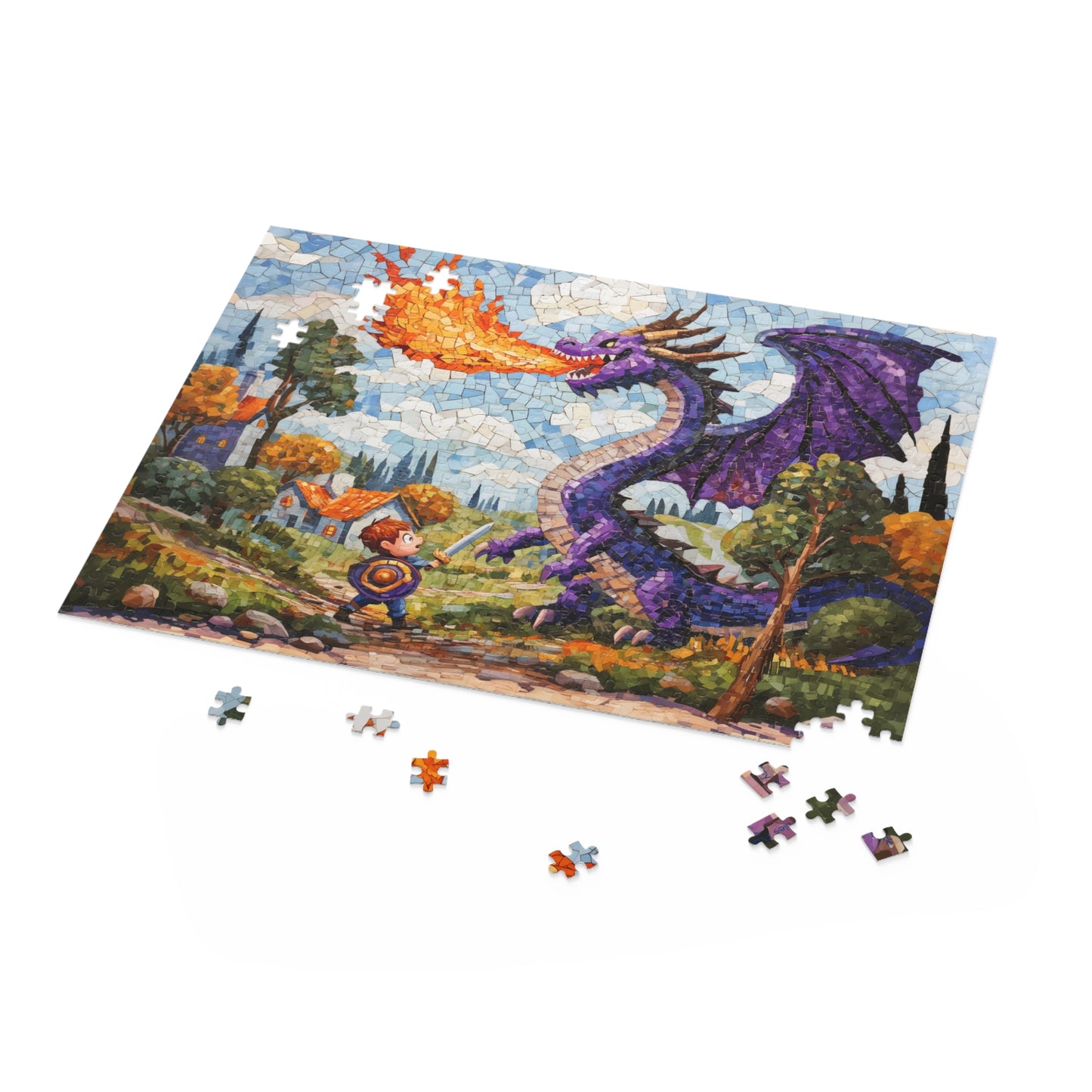 Arthur And The Dragon Puzzle - (120, 252, 500-Piece) Boy vs. Dragon