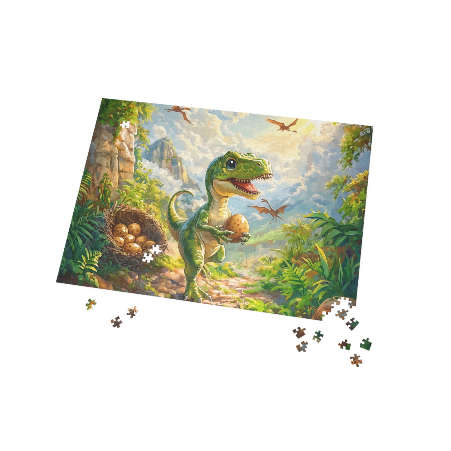 T-Rex Egg Hunt Puzzle (96, 252, 500, 1000-Piece)