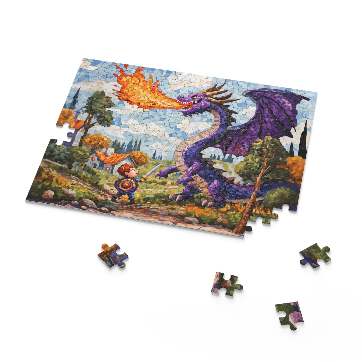 Arthur And The Dragon Puzzle - (120, 252, 500-Piece) Boy vs. Dragon